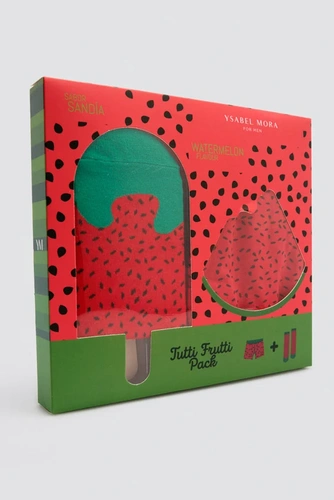 Pack bóxer y calcetín algodón estampado sandía