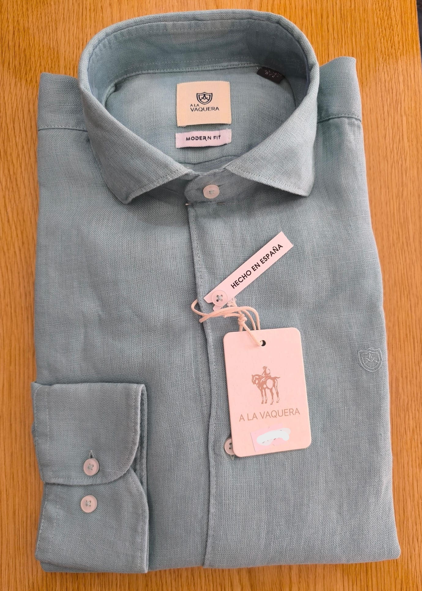 Camisa Lino Agua Marina